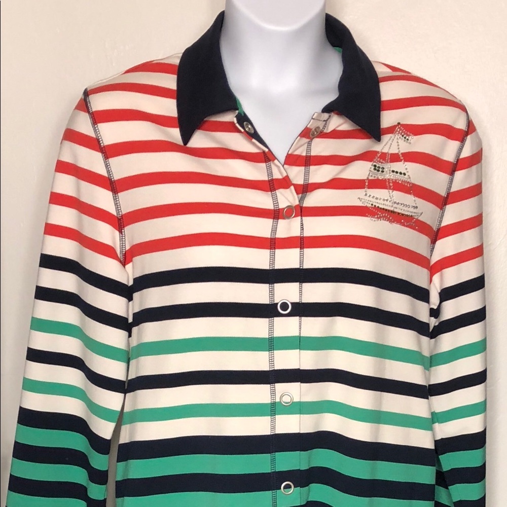 Alfred Dunner Nautical Striped Knit Top